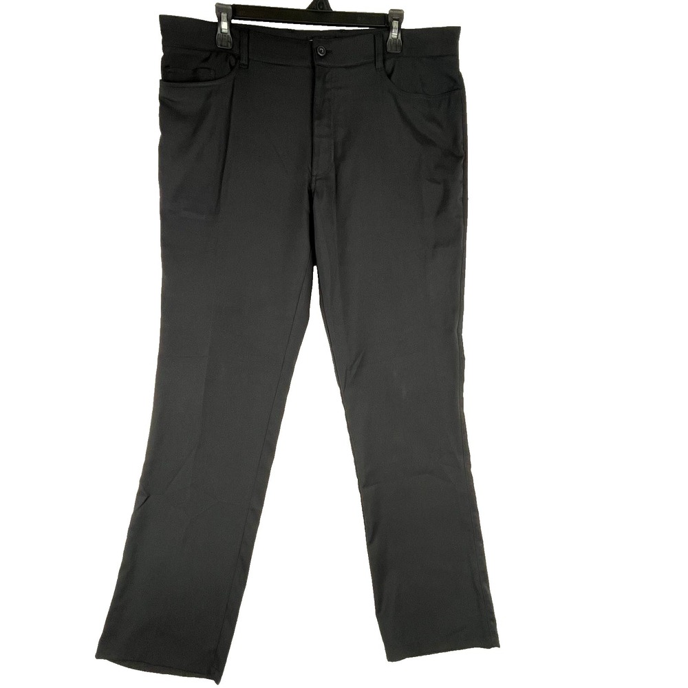 PGA TOUR Golf Pants Black Stretch Performance 36x32 (38x31 Measured) Flat Front
